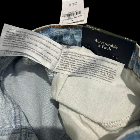 NWT Abercrombie & Fitch The 90"s Straight Mid Rise Curve Love Size 28 6 Short - Picture 16 of 16